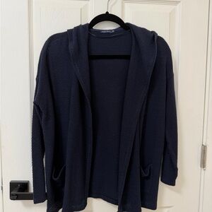 Bershka Dark Blue Hooded Cardigan